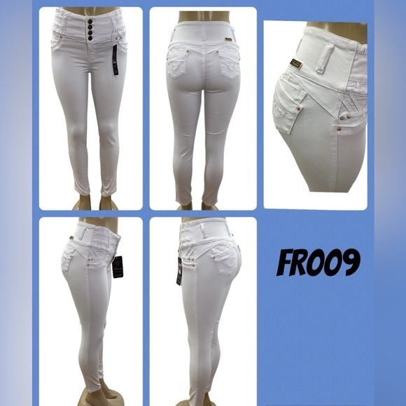 Franka Colombian White Butt Lifting Jean FR009 New With Tags - Picture 1 of 7